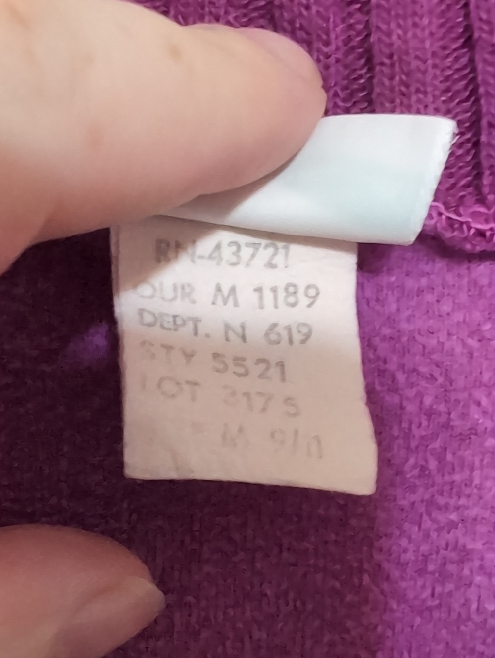 Vintage Sears Purple Terry Vneck Varsity Sweater Embroidered Size Medium - Picture 3 of 7